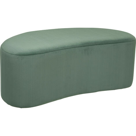 Atmosphera – Banc pouf 98x51 cm en velours céladon – Assise douce pour 2 personnes – Rembourrage semi-ferme – Montage facile (1/4)
