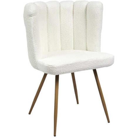 Chaise Ariel bouclette blanc