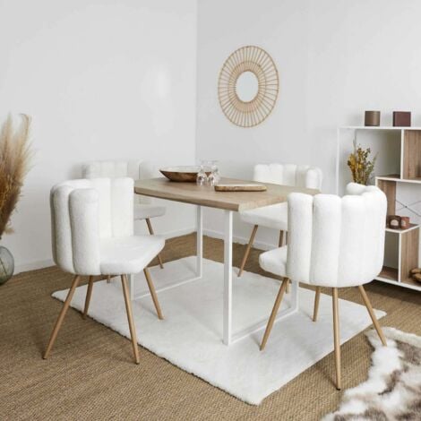 Chaise Ariel bouclette blanc