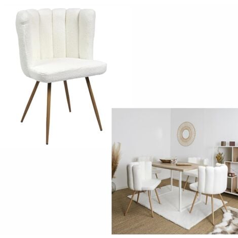 Chaise Ariel bouclette blanc