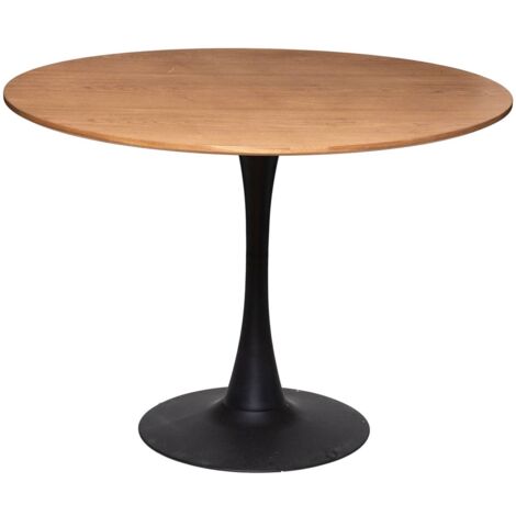 Atmosphera – Table ronde 102 cm – Effet bois MDF et fer – Hauteur 74 cm – Design moderne pour salle à manger – Poids 20.7 kg (1/9)