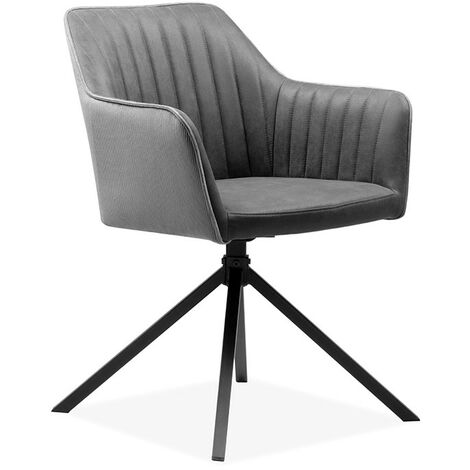 Chaise de séjour pivotante gris/noir Ray (1/5)