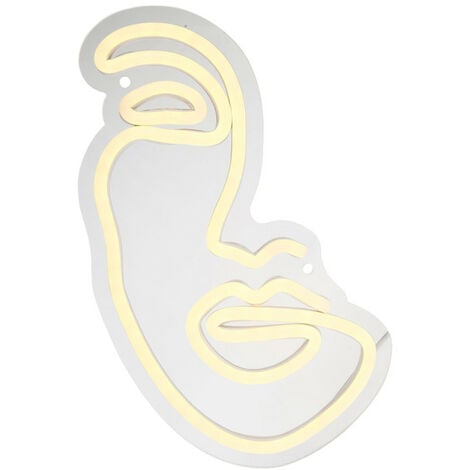 Néon mural USB Visage blanc chaud Ostaria
