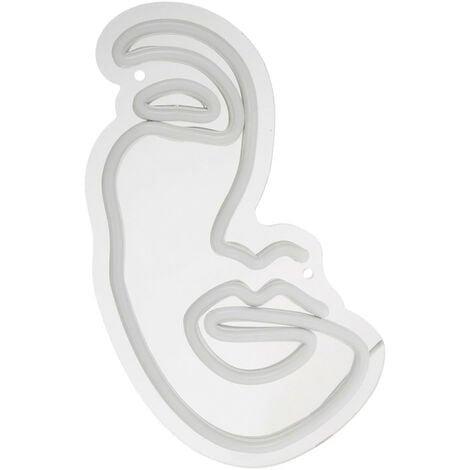Néon mural USB Visage blanc chaud Ostaria