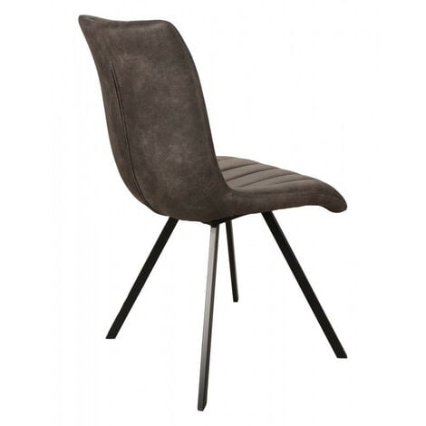 Chaise simili gris pieds métal noir Jack
