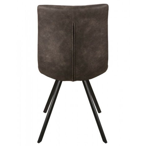 Chaise simili gris pieds métal noir Jack