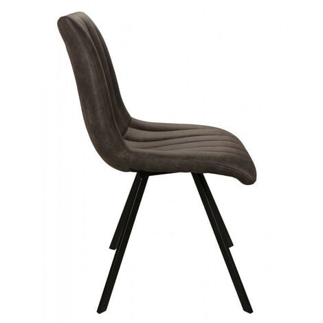 Chaise simili gris pieds métal noir Jack