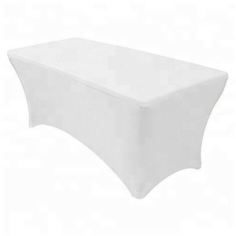 Housse pour table rectangulaire 180x70 cm coloris blanc (1/2)