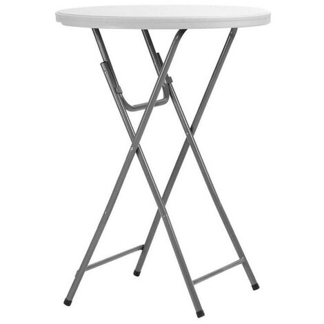 Table mange debout D80 pliable PE blanc