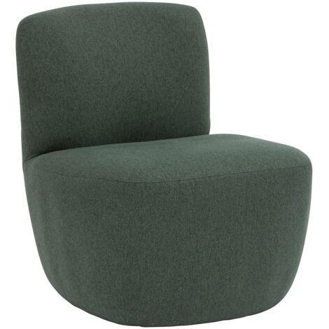 Atmosphera – Chauffeuse Léone en velours vert cèdre – Assise profonde 40 cm – Structure en bois de pin et contreplaqué – Dimensions L. 65 x P. 71 x H. 68 cm
