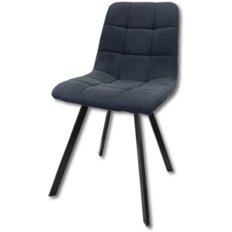 Chaise tissu noir UDC8025 pieds métal (1/3)