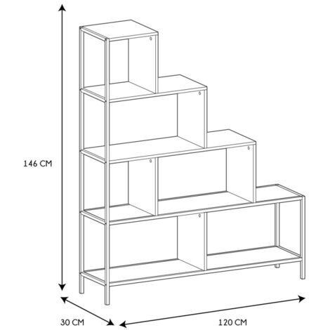 Etagère escalier 6 cases métal Edison