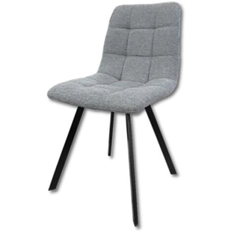 Chaise tissu gris UDC8025 pieds métal (1/3)