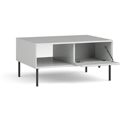 Table basse 1 porte 1 niche blanc mat Iris