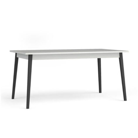 Table à manger 180 x 90 cm blanc mat et noir Iris