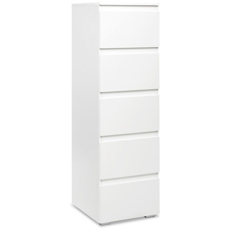 Commode fine 5 tiroirs Image blanc (1/4)