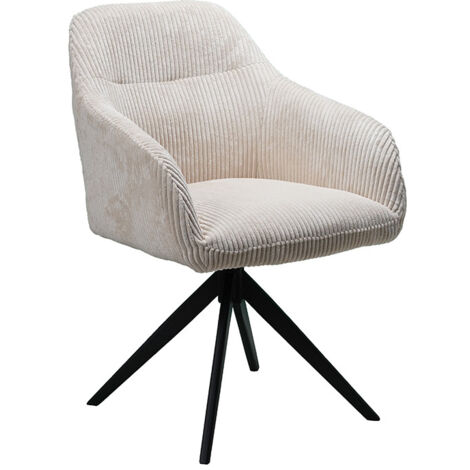 Chaise pivotante velours côtelé beige Thélyo - Beige (1/5)