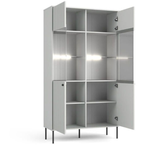 Vitrine 2 portes blanc mat Iris