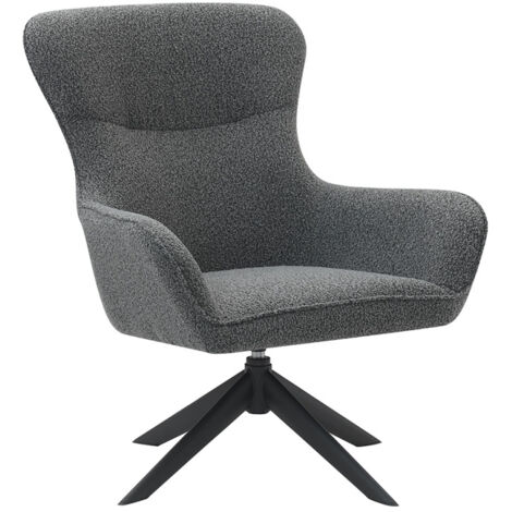 Fauteuil pivotant chenille gris anthracite Lucky (1/4)