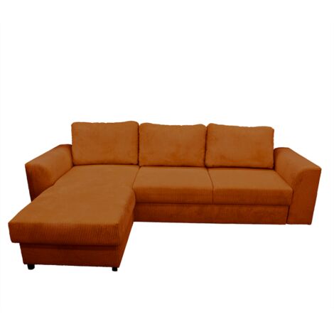 Canapé d'angle réversible et convertible velours ambre Magda (1/5)