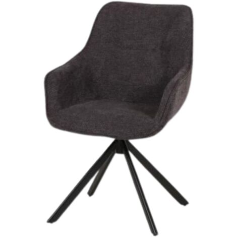 Chaise pivotante 360° anthracite pieds métal (1/5)
