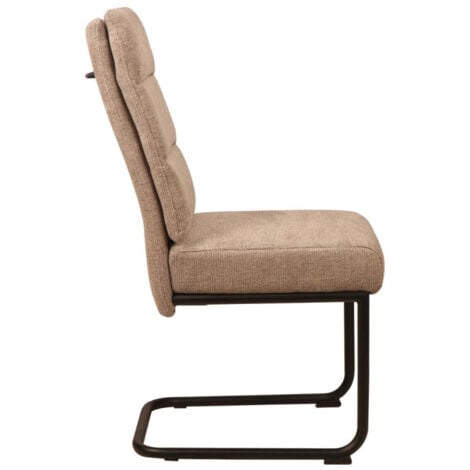 Chaise pieds traineau tissu taupe Katleen