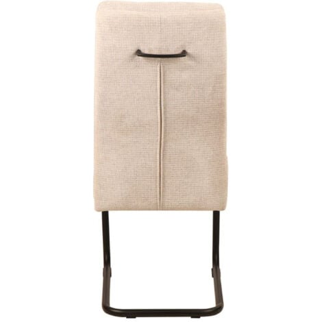 Chaise pieds traineau tissu beige Katleen