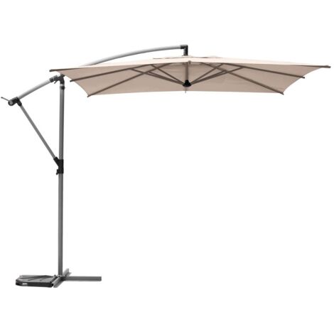 Parasol déporté carré Manoa blé 2,5x2,5 m - Hespéride (1/5)