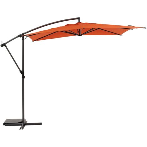 Hesperide – Parasol déporté carré 242x242cm – Ouverture push up – Rotation 360° – Toile déperlante – Mât aluminium traité époxy (1/8)
