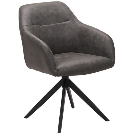 Chaise pivotante PU gris Thélyo (1/5)