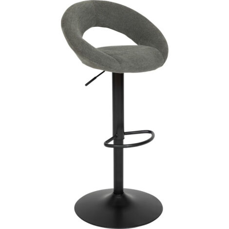 Atmosphera – Tabouret de bar pivotant ajustable – Tissu polyester kaki foncé – Hauteur assise 61-77 cm – Pied en acier noir – Confort optimal (1/5)