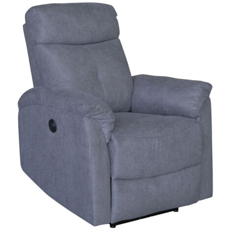 Fauteuil 1 place relax électrique gris Lucas (1/5)