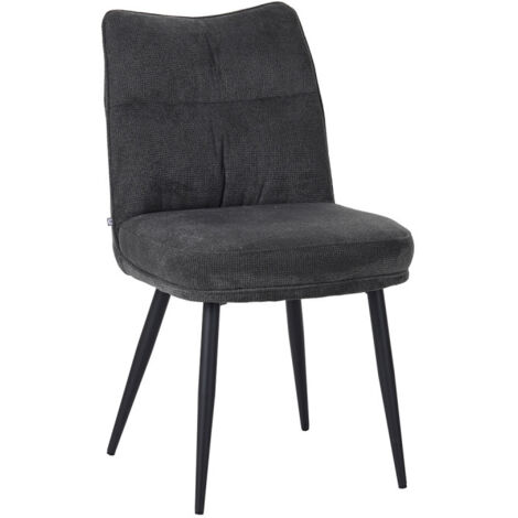 Chaise Louise tissu gris pieds métal (1/5)