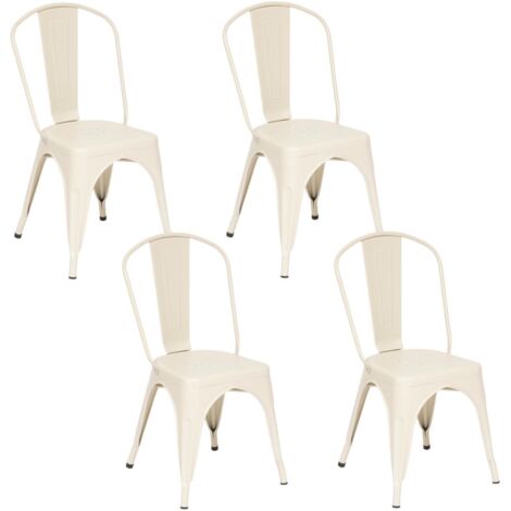Atmosphera – Chaise métal vintage Niko argile – Structure en acier – Hauteur d'assise 44 cm – Empilable pour gain de place – Poids 4,25 kg