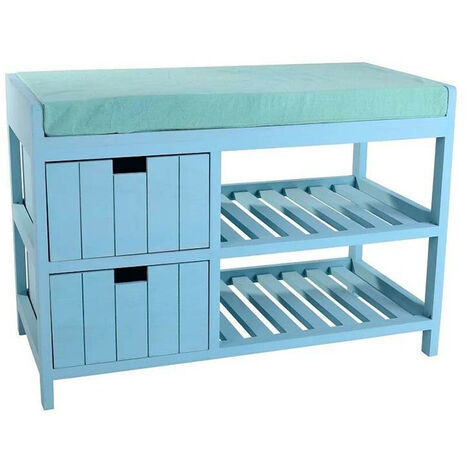 Banc enfant bois Seuni 2 tiroirs bleu Atmosphera (1/2)