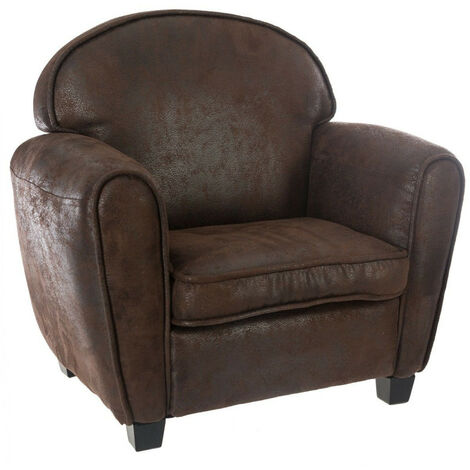 Fauteuil enfant coloris vieux cuir Atmosphera