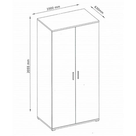 Armoire 2 portes blanc et gris Soma