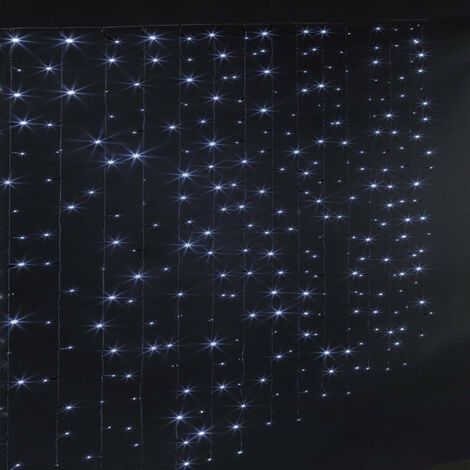 Guirlande rideau façade 171 ampoules Leds bleu (1/3)