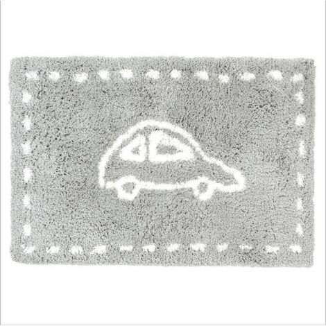 Tapis épais pour enfant microfibre 90 x 60 cm gris (1/2)