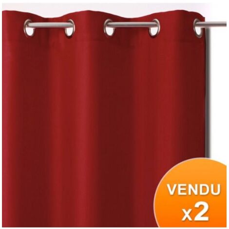 Paire de rideaux occultants coloris rouge 135x240cm
