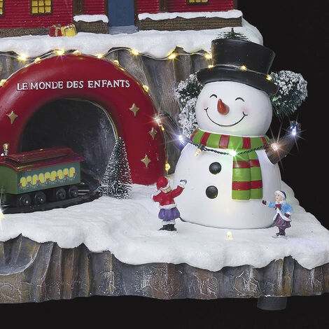 Village de noël animé, lumineux et musical atelier du père noël - Multicolore