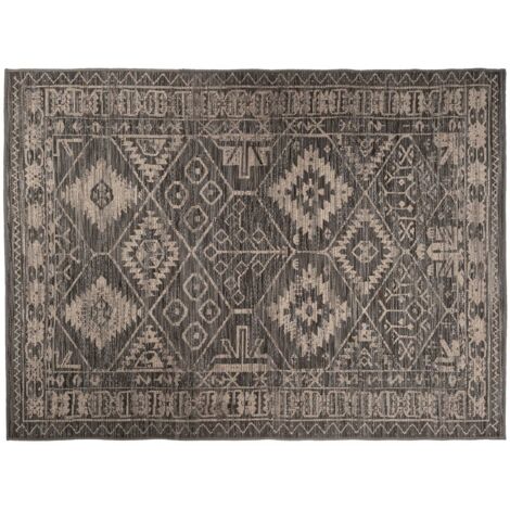 Tapis pour extérieur ou intérieur en polypropylène Gris effet mat 160 x 230 cm - Atmosphera (1/4)