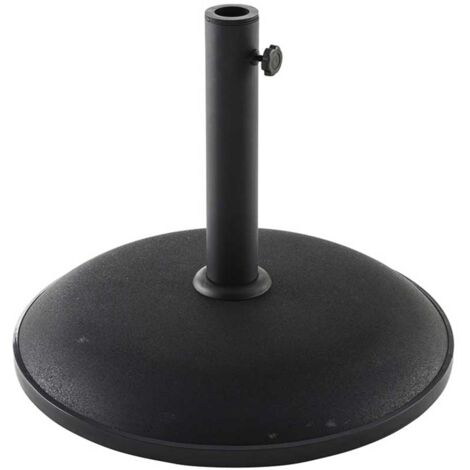 Hesperide – Pied de parasol en béton 25 kg rond – Compatible mâts 35-48 mm – Hauteur 41,9 cm – Diamètre 50 cm pour fixation sécurisée