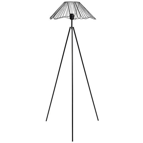 Lampadaire filaire métal Hibiscus noir Ostaria (1/5)