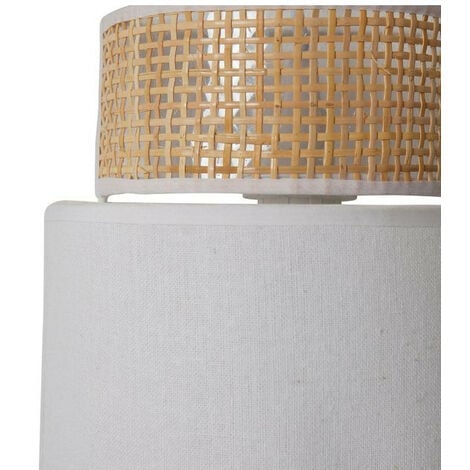 Applique incurvée rotin et tissu blanc Ostaria