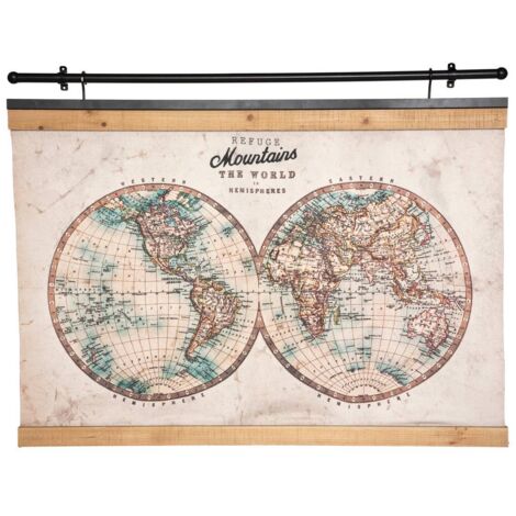 Toile décorative à suspendre Le Monde 100 x 78 cm - Atmosphera (1/4)