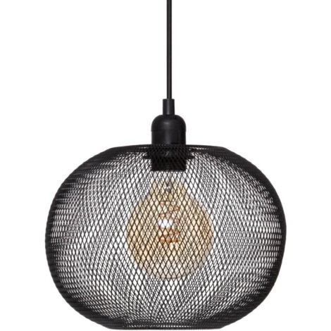 Atmosphera – Suspension métal noir D25 – Hauteur 19 cm – Culot E27 – Longueur câble 90 cm – Puissance max 40W – Design contemporain (1/5)