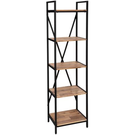 Bibliothèque Edena acacia et métal 45x180cm - Atmosphera créateur d'intérieur (1/5)