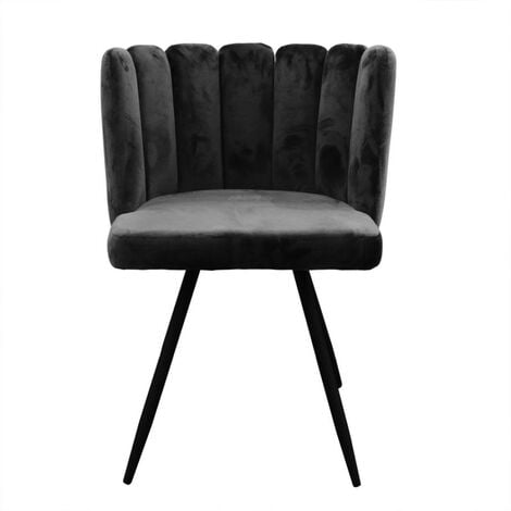 Chaise Ariel velours noir