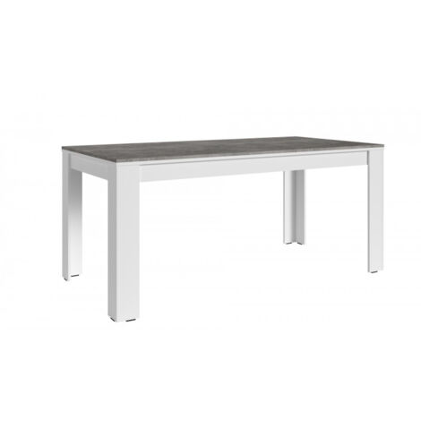 Table à manger 160 X 90 cm blanc et gris béton Gent